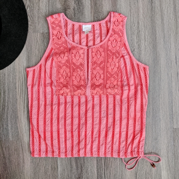 Plenty Cotton Coral Pink Sleeveless Cropped Top M - Picture 1 of 6